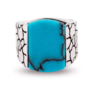 Sterling silver ring men large antique turquoise stone gemstone formal ring Turkish pebble ottoman jewelry statement continuous style stylish middle finger