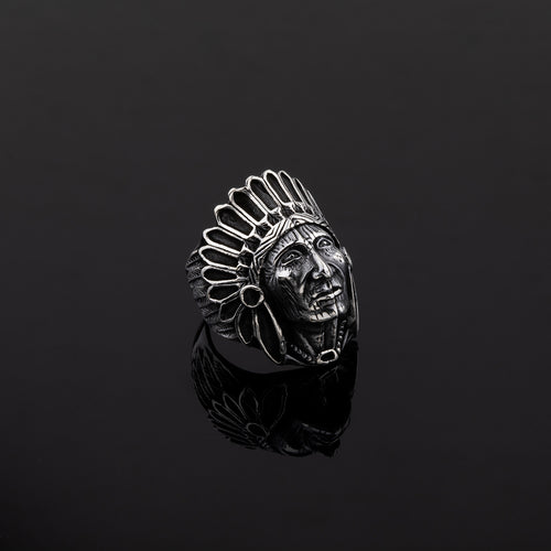 Native American Design Solid Sterling Silver Ring